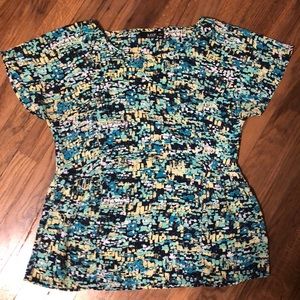 Multi color short sleeve blouse